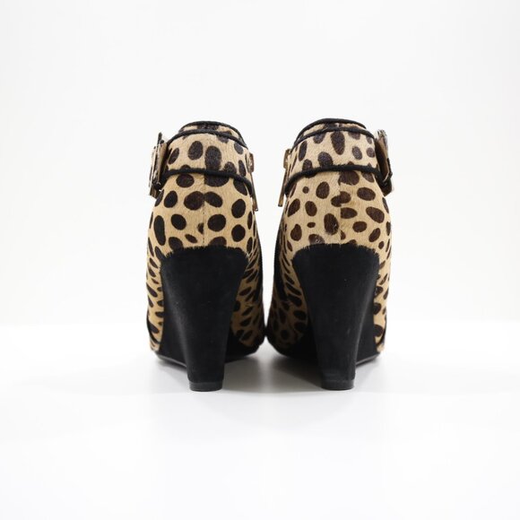 Isaac Mizrahi WinonaLee Animal Print Calf Hair 3" Wedge Heel Booties - 6.5 - Picture 4 of 7
